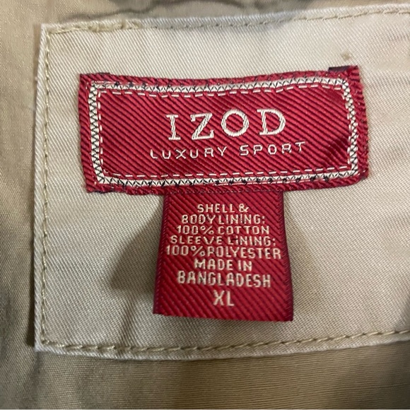 Izod Luxury Sport Hunter Barracuda Jacket Full Zip Khaki Brown Men’s Size XL - Picture 4 of 14